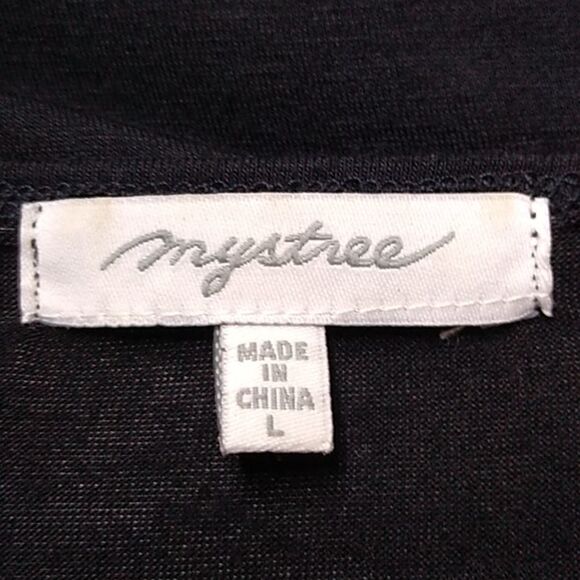 Mystree Black LS Layered Ruffle  Top. Size Large - Picture 4 of 5